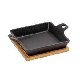 Σαγανάκι Τετράγωνο Με Βάση Bamboo Sag108 20Χ15Χ5,3cm Black Espiel Μαντέμι