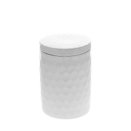 Δοχείο Με Καπάκι Κυψέλη Μεγάλο 16cm Wem307 White Espiel Πορσελάνη