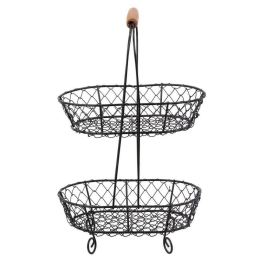 Φρουτιέρα 2 Επιπέδων Tak115 23Χ16Χ36cm Black Espiel Μέταλλο
