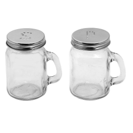 Αλατοπίπερο INT8506 (Σετ 2τμχ) 8,5cm Clear Espiel Μέταλλο,Γυαλί