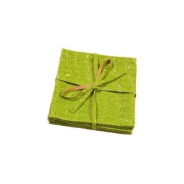 Σουβέρ (4Σετ/6Τμχ) HEN202 10x10cm Green Espiel Πολυέστερ