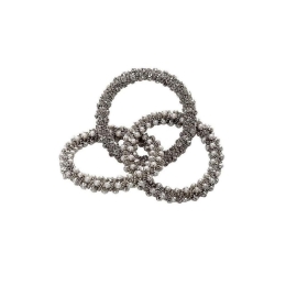 Δαχτυλίδι Πετσέτας Σετ 6 τμχ YRA114K6 6cm Silver Espiel Μέταλλο,Γυαλί