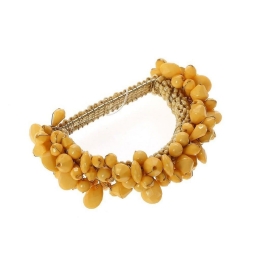 Δαχτυλίδι Πετσέτας Με Κοχύλια YRA208K6 7,7cm Yellow Espiel Μέταλλο,Γυαλί