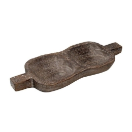 Ξυροκαρπιέρα 2 Θέσεων Ξύλινη XYP308  40.5Χ15Χ4cm Dark Brown Espiel Ξύλο Paulownia