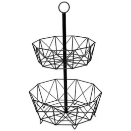 Φρουτιέρα Μεταλλική 2 Επιπέδων AST404 60cm Black Espiel Μέταλλο