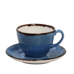 Φλυτζάνι Πορσελάνινο με Πιατάκι Terra TLF111K6 220ml Blue Espiel Πορσελάνη