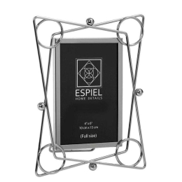 Κορνίζα Επιτραπέζια Μεταλλική FAM401 10x15cm Silver Espiel Μέταλλο