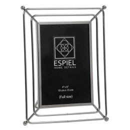 Κορνίζα Επιτραπέζια Μεταλλική FAM409 15x20cm Silver Espiel Μέταλλο