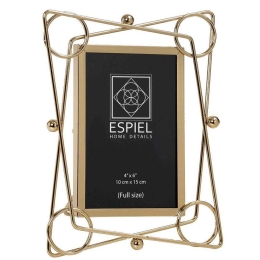 Κορνίζα Επιτραπέζια Μεταλλική FAM412 15x20cm Gold Espiel Μέταλλο
