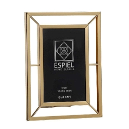 Κορνίζα Επιτραπέζια Μεταλλική FAM413 10x15cm Gold Espiel Μέταλλο