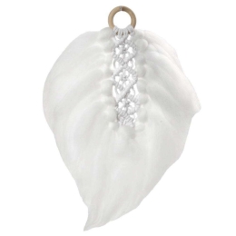 Διακοσμητικό Επιτοίχιο Μακραμέ RAZ132 23x33cm White Espiel Πολυέστερ