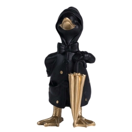 Διακοσμητική Πάπια BAF117 18,8x17x26cm Black-Gold Espiel Πολυρεσίνη