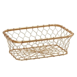 Καλάθι Σερβιρίσματος Μεταλλικό TAK215 25x17x9cm Gold Espiel Μέταλλο