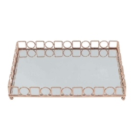 Δίσκος Ορθογώνιος Με Καθρέπτη SUB208 45x30x5,5cm Bronze Espiel Μέταλλο