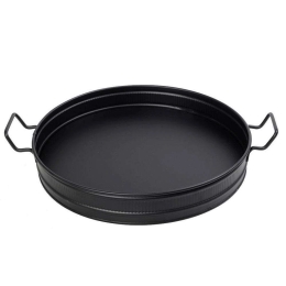 Δίσκος Στρογγυλός Με Λαβές TEM102 46x38x6,5cm Black Espiel Μέταλλο