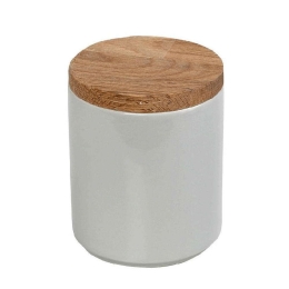 Δοχείο Με Καπάκι Essentials OWA130K6 8x8x9cm Light Grey Espiel Κεραμικό