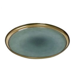 Πιατέλα Διακοσμητική Leona AD4909 33x33x2cm Green Espiel Γυαλί
