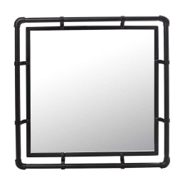 Καθρέπτης Τοίχου GAR112 40x40cm Black Espiel Μέταλλο,Γυαλί