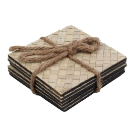 Σουβέρ (Σετ 6Τμχ) GAR118K6 10cm Natural Espiel Τεχνόδερμα