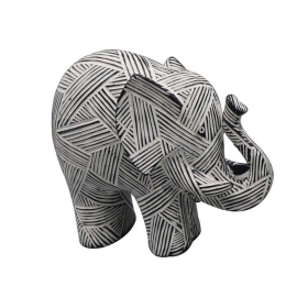 Διακοσμητικός Ελέφαντας FIG222 25x10x21,4cm White-Black Espiel Πολυρεσίνη