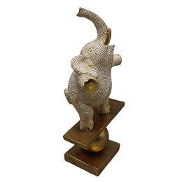 Διακοσμητικός Ελέφαντας FIG221 17,5x9x30,7cm Gold Espiel Πολυρεσίνη
