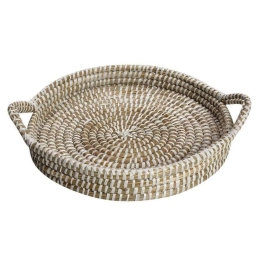 Δίσκος Διακοσμητικός Ψάθινος KAG140 40x40x6cm Beige Espiel Jute