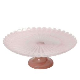 Τουρτιέρα Με Πόδι Atlas DAC1729 27x27x9,5cm Pink Espiel Γυαλί