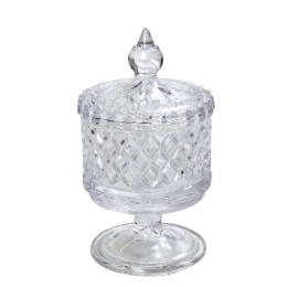 Φοντανιέρα Με Πόδι Και Καπάκι ORT131 8x8x12cm Clear Espiel Γυαλί