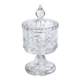 Φοντανιέρα Με Πόδι Και Καπάκι ORT132 8x8x13cm Clear Espiel Γυαλί
