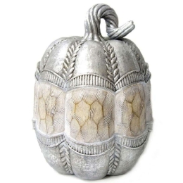 Διακοσμητική Κολοκύθα VRE126 23cm Silver-Beige Espiel Πολυρεσίνη