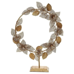 Διακοσμητικό Στεφάνι ICY150 42x51cm Gold Espiel Μέταλλο