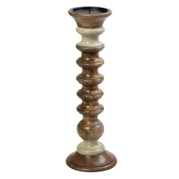 Κηροπήγιο PIG204 38cm Cream-Brown Espiel Ξύλο