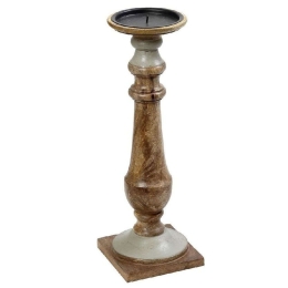 Κηροπήγιο PIG220 30cm Brown-Grey Espiel Ξύλο