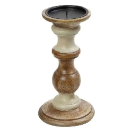 Κηροπήγιο PIG206 23cm Cream-Brown Espiel Wood