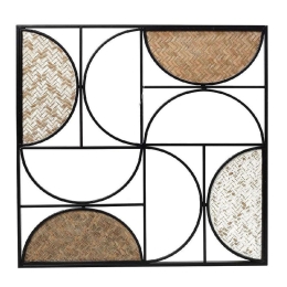 Διακοσμητικό Τοίχου ICY336 51,5x1,5x51,5cm Black-Beige Espiel Μέταλλο
