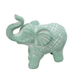Διακοσμητικός Ελέφαντας ERT339K2 25,5x11x21cm Green Espiel Κεραμικό