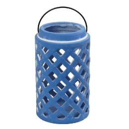 Φανάρι ERT337 12,5x12,5x20,5cm Blue Espiel Κεραμικό