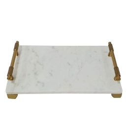 Δίσκος Σερβιρίσματος Με Λαβές GET404 48x25x8cm White Espiel Μάρμαρο