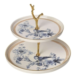 Ορντεβιέρα 2 Θέσεων Step Silk ROV131 Φ20-26cm Blue-Beige Espiel Κεραμικό