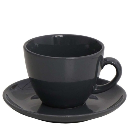 Φλυτζάνι Cappuccino Essentials OWB103K6 350ml Φ16x8cm Anthracite Espiel Πηλός