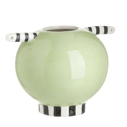 Βάζο Διακοσμητικό 3-70-248-0014 17x13x12cm Green Inart Κεραμικό