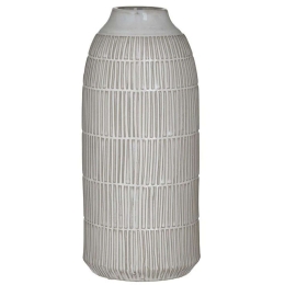 Βάζο Διακοσμητικό Αντικέ 3-70-498-0055 Φ14x30cm White-Gold Inart Κεραμικό