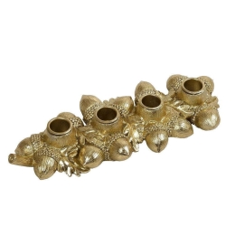 Κηροπήγιο Με Βελανίδια 4 Θέσεων MT2623K2 29x11,5x4,5cm Gold Espiel