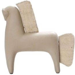 Διακοσμητικό Άλογο LIF101 35,5x7,6x34cm Beige Espiel Ύφασμα,Χαρτί