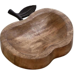 Διακοσμητική Πιατέλα Μήλο FRI152K4 19x18x4cm Brown-Black Espiel Μέταλλο,Ξύλο