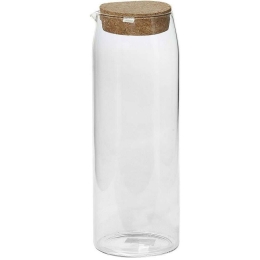 Κανάτα Με Καπάκι LOR618 26cm 1000ml Clear-Natural Espiel Γυαλί