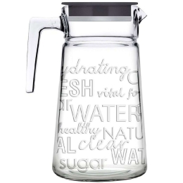 Κανάτα Με Καπάκι City Pop SP43763G1B 18x18x24,4cm 2000ml Clear-Grey Espiel Γυαλί