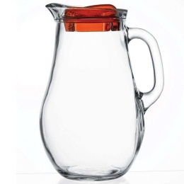 Κανάτα Με Καπάκι Bistro SP80119G1R 17,2x17,2x24cm 1850ml Clear-Red Espiel Πλαστικό, Γυαλί