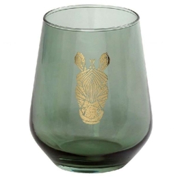 Ποτήρι Ουίσκι Jungle Zebra RAB611K6 8,9x11cm 425ml Green-Gold Espiel Γυαλί