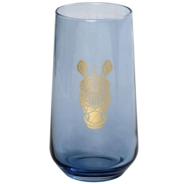 Ποτήρι Νερού Jungle Zebra RAB624K6 7,8x14,8cm 470ml Blue-Gold Espiel Γυαλί